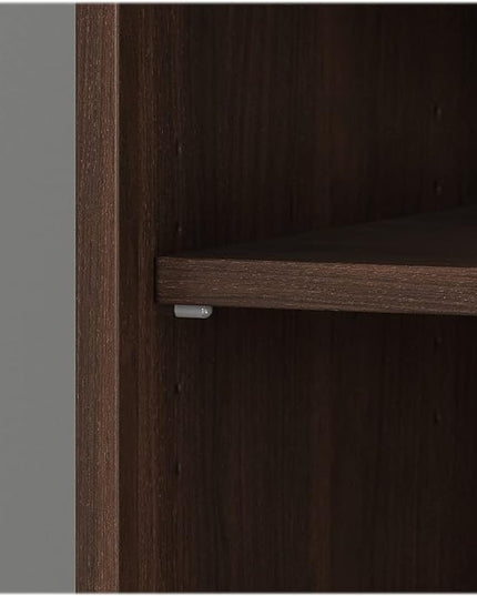 Bush Business Furniture Studio C Tall 5 Shelf Bookcase in Black Walnut - LeafyLoom