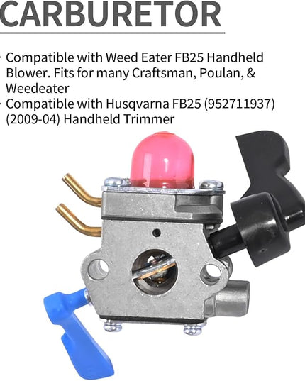 C1U-W46 Carburetor Kit Replacement for Husqvarna FB25 Handheld Blower For Weedeater FB25 FB-25 Blower for Zama C1U-W51B Carb - LeafyLoom
