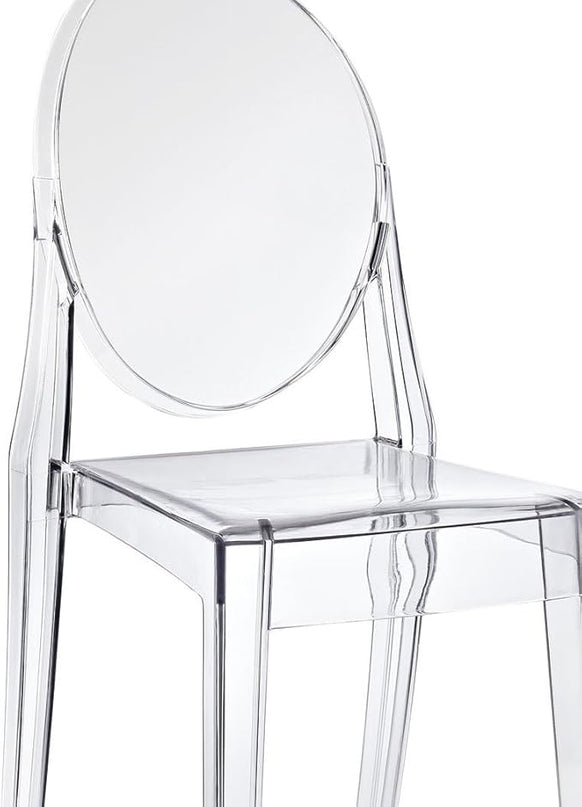 Modway Casper Modern Acrylic Stacking Kitchen and Dining Room Chair in Clear - Fully Assembled - LeafyLoom