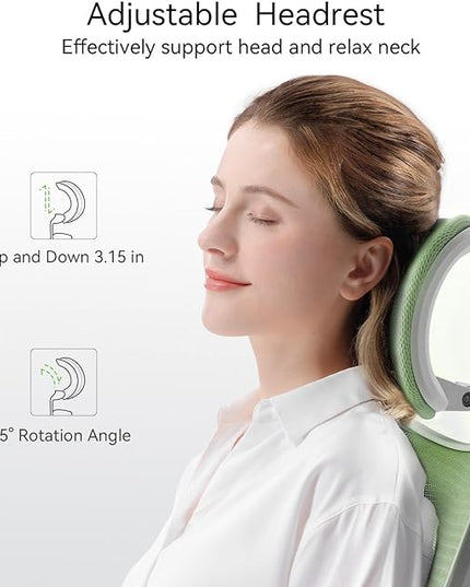 SIHOO M18 Ergonomic Office Chair, Computer Desk Chair with Adjustable Headrest and Lumbar Support, High Back Executive Swivel Chair for Home Office (Light Green) - LeafyLoom