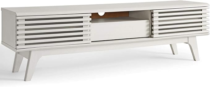 Modway Render Mid-Century Modern Low Profile 59 Inch TV Stand in White - LeafyLoom