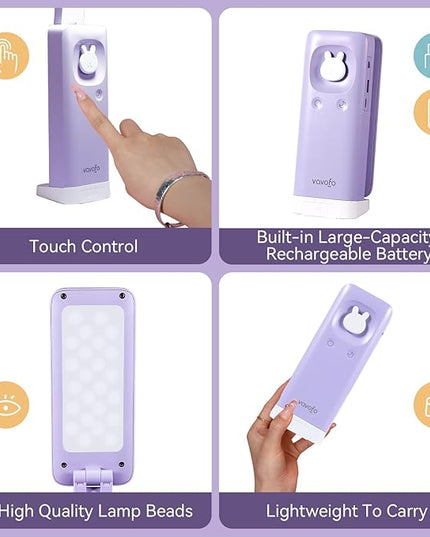 VAVOFO Battery Operated Lamp Rechargeable Lamp Foldable & Portable Light,15 light dimming modes Cordless Lamp,cute desk lamp,6000mAh Battery Lights,LED Battery Lights,Modern office desk lamp - LeafyLoom