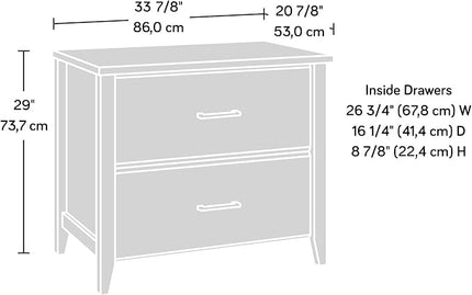 Sauder Summit Station 2-Drawer Lateral File Cabinet, L: 33.86" x W: 20.87" x H: 29.02", Glacier Oak - LeafyLoom