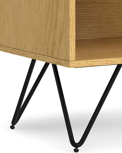 SIMPLIHOME Hunter Nightstand, 20 inch, Oak - LeafyLoom