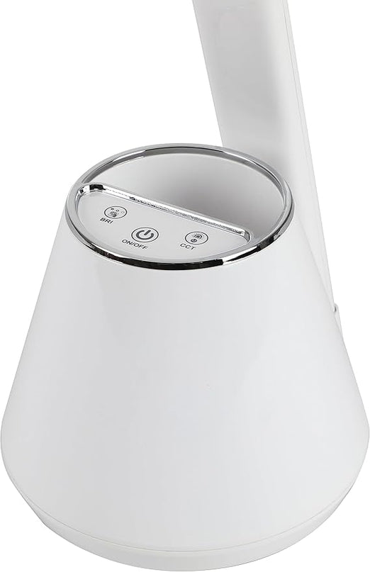 Folding Mini Desk Lamp - Dimmable Touch Control 8W LED Portable Light - Foldable 17.67" H Table Top Lamps for Office Home & Travel, White - LeafyLoom