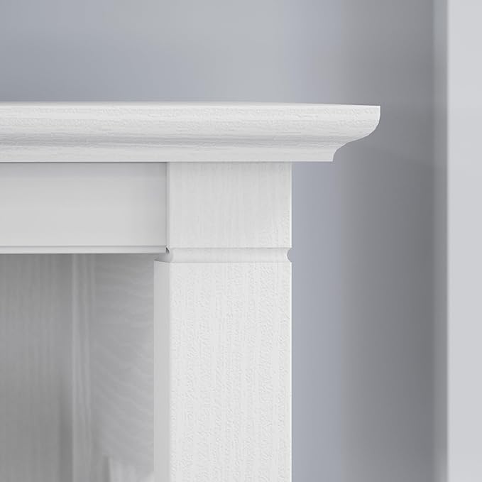 Bush Furniture Key West Tall 5 Shelf Bookcase in Pure White Oak - LeafyLoom