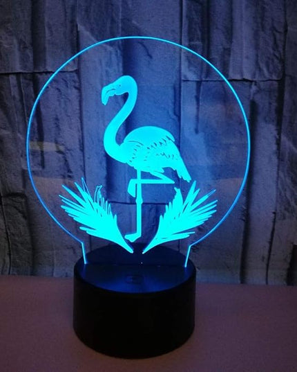 Flamingo Lamp - Acrylic 3D Night Lights USB LED Table Lamp Home r2d2 3D Arts Lamp - 3D Optical Illusions 7 Color Changing Bedroom Decor Night Light Gifts for Elder Father Mother & Friends. - LeafyLoom