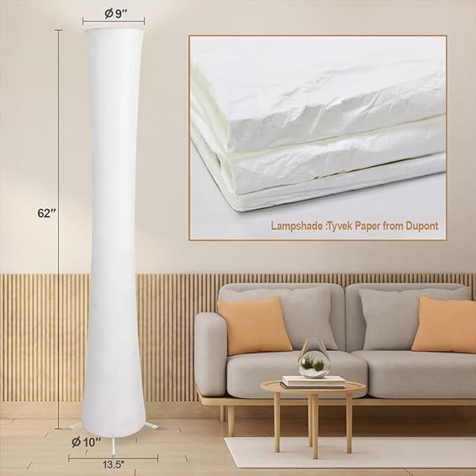 WORLD WIN Smart Led Floor Lamps, RGB Color Changing with APP & Remote Control, 62 Inch DIY Mode Music Sync Standing Modern Corner Lamp Decor for Living Room Bedroom Game, 1 Piece - LeafyLoom