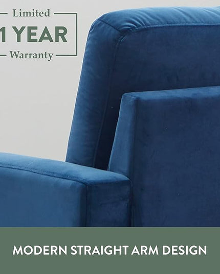 Edenbrook Archer Upholstered Loveseat - Blue Velvet Loveseat - Living Room Furniture - Small Loveseat - Mid Century Modern Loveseat - Seats Two - LeafyLoom
