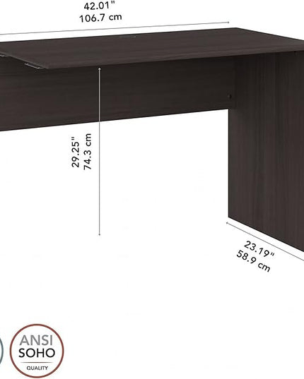 Bush Furniture Cabot 42W Shell Desk Return, 48W x 24D, Heather Gray - LeafyLoom