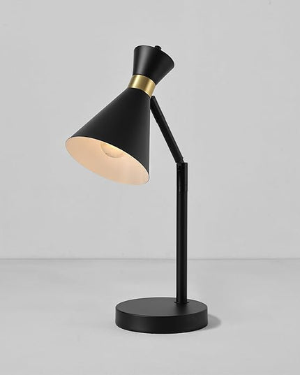Globe Electric 61000056 16" Desk Lamp, Matte Black Finish, Matte Brass Accents, Pivot Joint, On/Off Rotary Switch on Socket, E26 Base Bulb, Lamp for Living Room, Home Office, Home Improvement - LeafyLoom