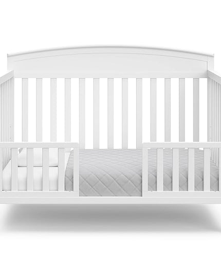 Graco Benton 5-in-1 Convertible Crib (White) – GREENGUARD Gold Certified, Converts from Baby Crib to Toddler Bed, Daybed and Full-Size Bed, Fits Standard Full-Size Crib Mattress - LeafyLoom