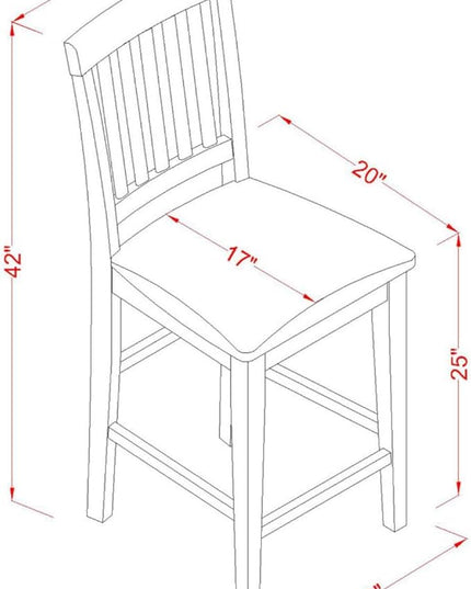 East West Furniture JAVN3-MAH-C 3 Piece Kitchen Counter Set for Small Spaces Contains a Round Dining Table with Pedestal and 2 Linen Fabric Dining Room Chairs, 36x36 Inch, Mahogany - LeafyLoom