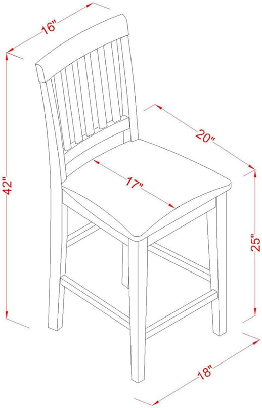 East West Furniture JAVN3-MAH-C 3 Piece Kitchen Counter Set for Small Spaces Contains a Round Dining Table with Pedestal and 2 Linen Fabric Dining Room Chairs, 36x36 Inch, Mahogany - LeafyLoom