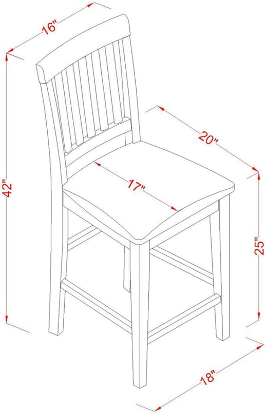 East West Furniture JAVN5-WHI-C 5 Piece Counter Height Dining Table Set Includes a Round Wooden Table with Pedestal and 4 Linen Fabric Kitchen Dining Chairs, 36x36 Inch, Buttermilk & Cherry - LeafyLoom