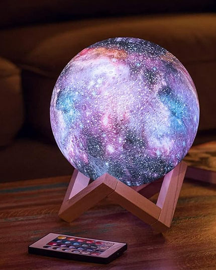 Galaxy Moon Lamp Night Light for Kids adults -16 Colors with Timer, Stand & Remote/Touch Control Moon light - Birthday Valentines Gifts for Kids Women - Mood Lighting for Bedroom Home Décor - 5.9 INCH - LeafyLoom