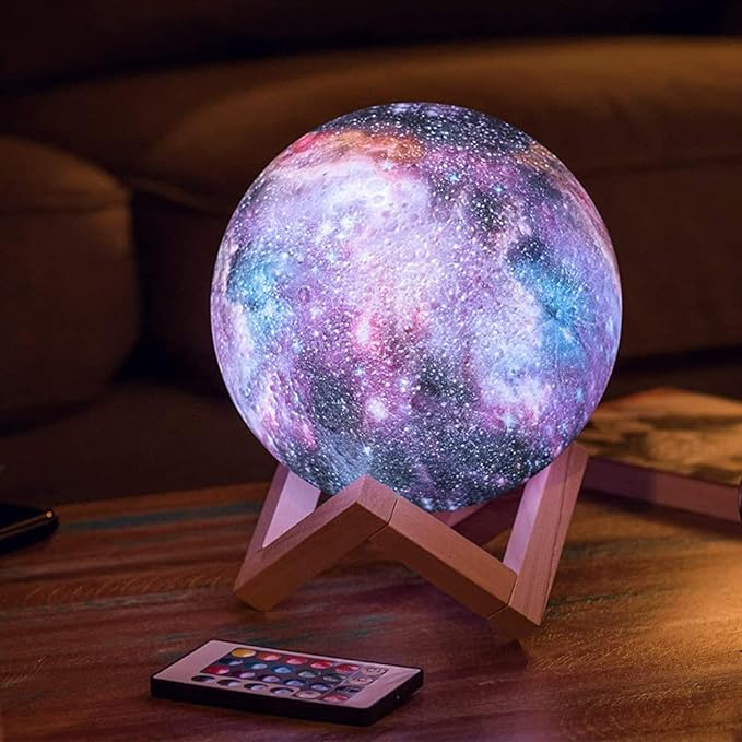 Galaxy Moon Lamp Night Light for Kids adults -16 Colors with Timer, Stand & Remote/Touch Control Moon light - Birthday Valentines Gifts for Kids Women - Mood Lighting for Bedroom Home Décor - 5.9 INCH - LeafyLoom