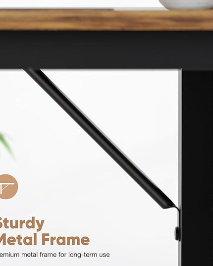 Sweetcrispy Small Computer Desk with Drawers 40 Inch Office Writing Work Kids Study 2-Tier Wood Corner Table with Storage Drawers Shelf for Bedroom Home Office - Rustic Brown - LeafyLoom