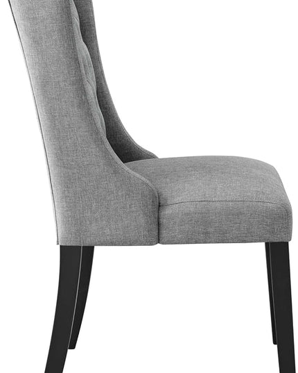 Modway Baronet Button Tufted Fabric, One Dining Chair, Light Gray - LeafyLoom