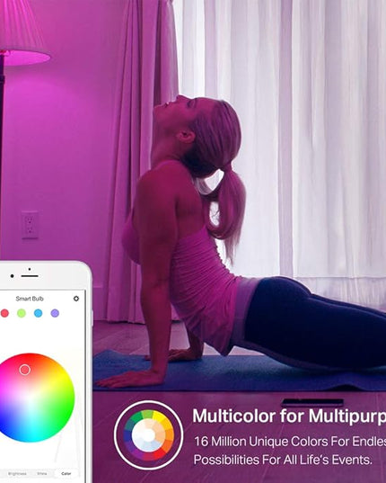 Kasa Smart Light Bulbs, Full Color Changing Dimmable Smart WiFi Bulbs Compatible with Alexa and Google Home, A19, 60 W 800 Lumens,2.4Ghz only, No Hub Required, 2-Pack (KL125P2), Multicolor KasaSmartbyTP-Link
