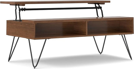 SIMPLIHOME Hunter Lift Top Coffee Table, 48 inch, Walnut Veneer - LeafyLoom