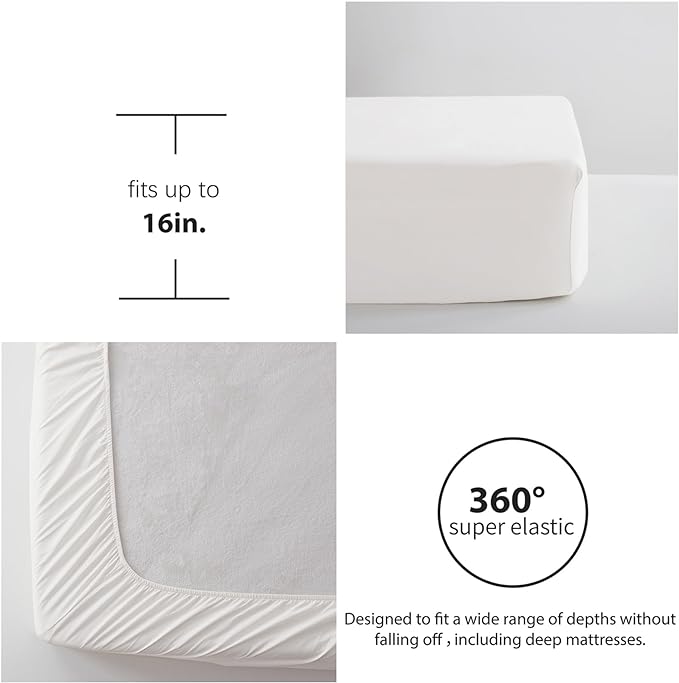 Anluoer King Comforter Set 7 Pieces, White Tufted Bed in a Bag with comforters and sheets, All Season Bedding Sets with 1 Comforter, 2 PillowShams, 2 Pillowcases, 1 Flat Sheet, 1 Fitted Sheet - LeafyLoom