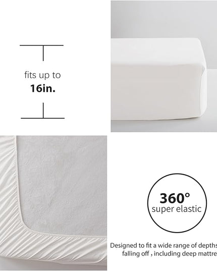 Anluoer Twin Comforter Set 5 Pieces, White Tufted Bed in a Bag with comforters and sheets, All Season Bedding Sets with 1 Comforter, 1 PillowShams, 1 Pillowcases, 1 Flat Sheet, 1 Fitted Sheet - LeafyLoom