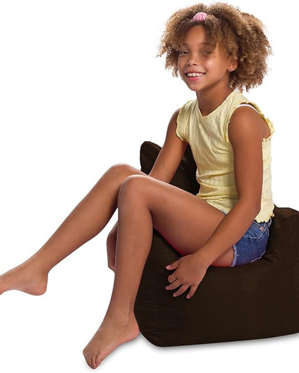 Posh Creations Structured Comfy Bean Bag Chair for Gaming, Reading, and Watching TV, Pasadena Chair, Microsuede - Chocolate - LeafyLoom