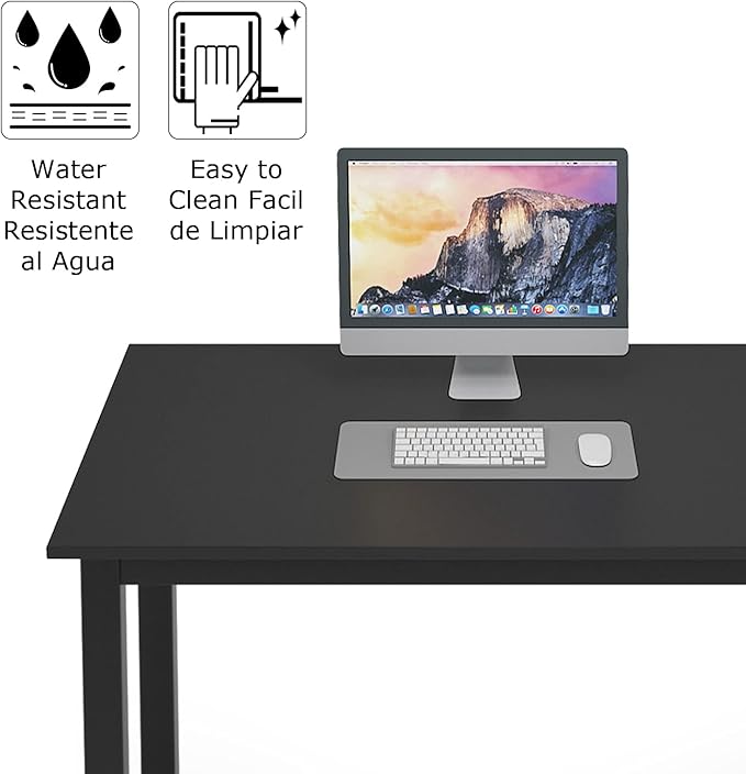 sogesfurniture 47.2 inches Office Desk Computer Desk Gaming Desk Computer Table Sturdy Writing Workstation for Home Office, Black - LeafyLoom