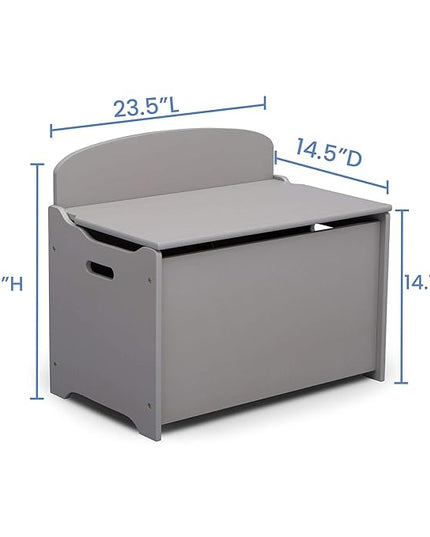 Delta Children MySize Deluxe Toy Box, Grey - LeafyLoom