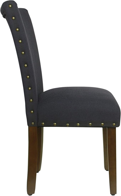HomePop Classic Parsons Dining Chairs, Set of 2, Deep Navy - LeafyLoom