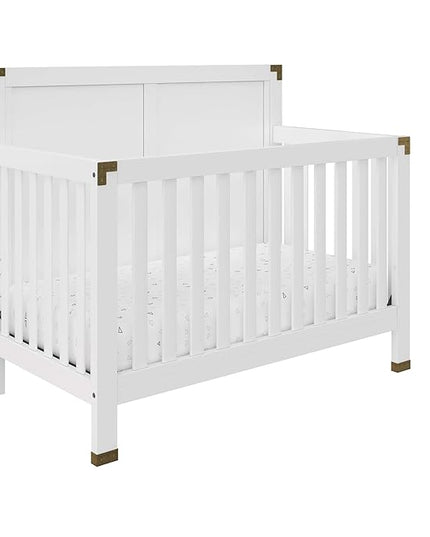 Baby Relax Miles 5-in-1 Convertible Crib, Nursery Furniture, Classic White - LeafyLoom