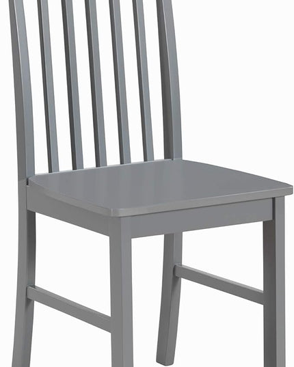 Walker Edison 4 Person Modern Farmhouse Wood Small Dining Table Dining Room Kitchen Table Set 4 Chairs Set, 48 Inch, White and Grey - LeafyLoom