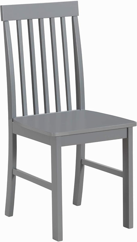 Walker Edison 4 Person Modern Farmhouse Wood Small Dining Table Dining Room Kitchen Table Set 4 Chairs Set, 48 Inch, White and Grey - LeafyLoom