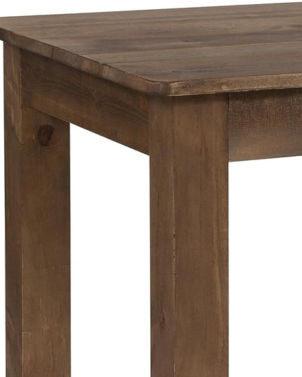 Flash Furniture HERCULES 46" x 30" Rectangular Antique Rustic Solid Pine Farm Dining Table - LeafyLoom