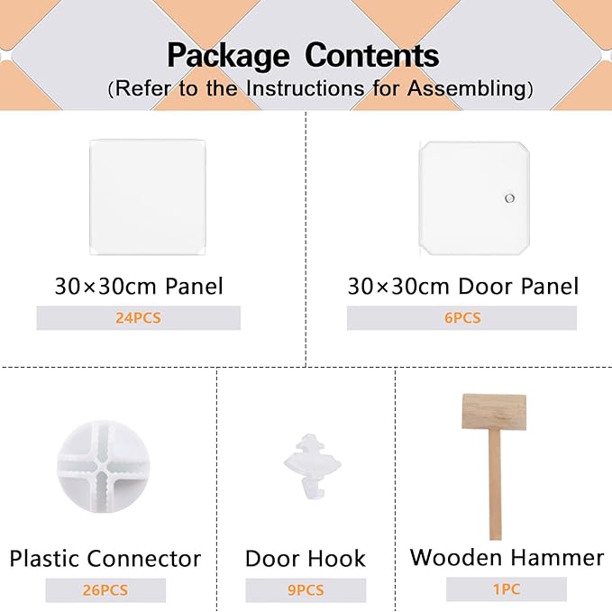 C&AHOME Cube Storage Organizer with Doors, 6-Cube Shelves, Closet Cabinet, DIY Plastic Modular Bookshelf Ideal for Bedroom, Living Room, 36.6”L x 12.4”W x 36.6”H Milky USHS3006M-DOOR - LeafyLoom