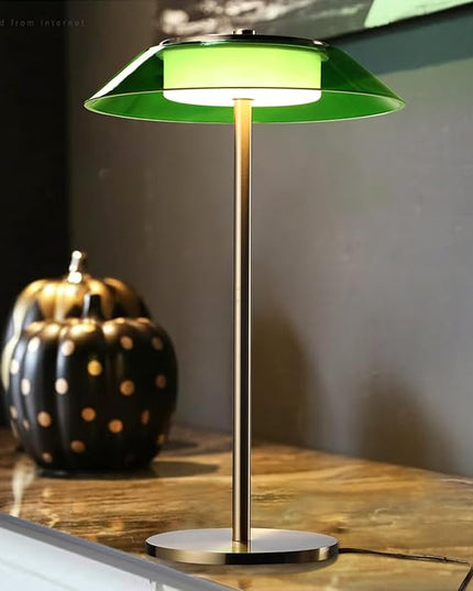 TORCHSTAR Green Glass LED Desk Lamp, 3-Step Dimmable Desk Lamps with Antique Brass Body, 330LM 100-240V Vintage Desk Lamps for Home Office Dining Room, ETL&UL Listed, 3000K Warm White - LeafyLoom