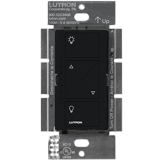 Lutron Caseta Original Smart Dimmer Switch (Lutron Smart Hub Required), for LED Lights, 150 Watt, Single-Pole/3-Way, No Neutral Required, PD-6WCL-BL-10-Pack, Black, 10 Pack Lutron