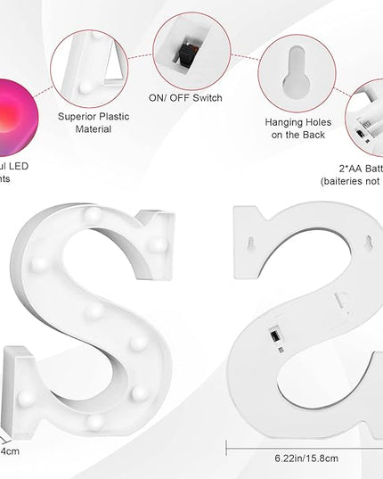 Letter LED Lights, 16 Colors Changing LED Marquee Letter Lights, Dimmable Night Lights for Wedding, Birthday, Holiday, Party, Bar, Christmas Decoration,Dorm Room Decor-Multicolor S - LeafyLoom