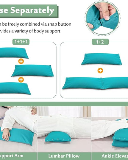Mybow Bed Sore Turning Wedge Multi Positioning Pillows for After Surgery Bedridden Medical Wedges Bed Sore Prevention Pressure Ulcer Cushion Body Support Pillow Side Sleeping Wedge - LeafyLoom