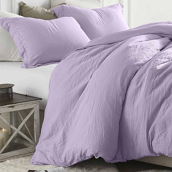 Light Purple Comforter Set Queen Size, 3 Piece Lavender Aesthetic Modern Bedding Set - Soft & Lightweight All Season Microfiber Down Alternative Bed Comforter with 2 Pillow Shams for Women Girls - LeafyLoom