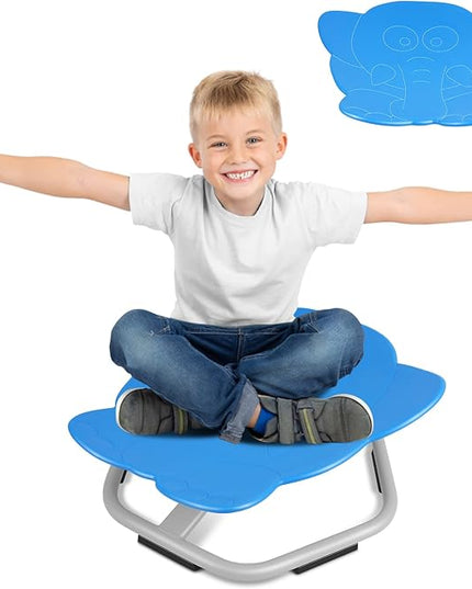 Elephant Kids Swivel Chair, Seat and Spinning Chair, Body Coordination Training Chair, Dark Blue Non Slip Sensory Toys 360° Spinning Chair for Autistic Kids Aged 3+, Improving Kid's Physical Fitness - LeafyLoom