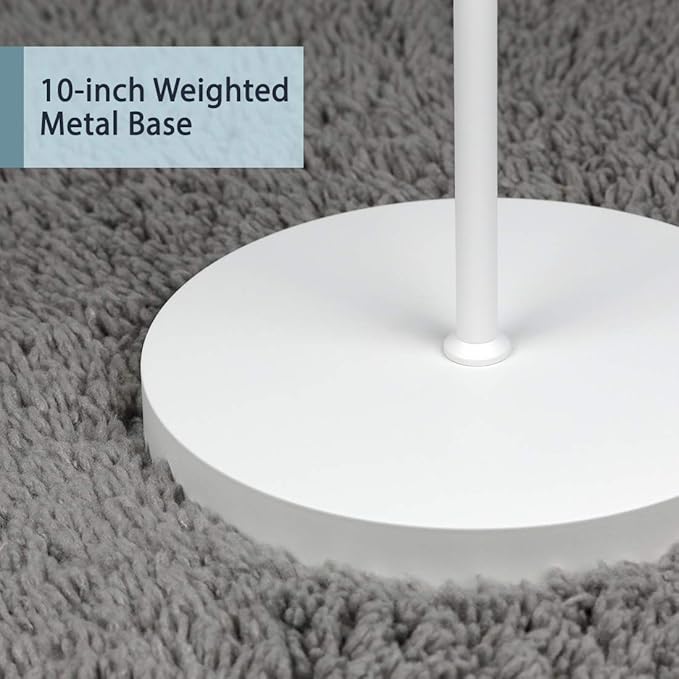 O’Bright Industrial Floor Lamp for Living Room, Metal Lamp, UL Certified Ceramic E26 Socket, Minimalist Design for Decorative Lighting, Stand Lamp for Bedroom/Office/Dorm, ETL Listed (White) - LeafyLoom