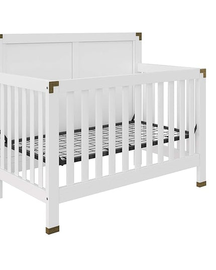 Baby Relax Miles 5-in-1 Convertible Crib, Nursery Furniture, Classic White - LeafyLoom