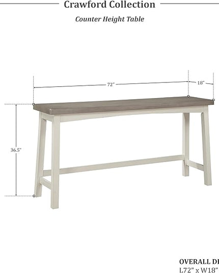 Lexicon Bar Table Set for 3, Small Kitchen table set Kitchen Island Table with 3 Saddle Bar Stools, 4 Piece Dining Table Set for Breakfast Nook, Living Room, Apartment, Counter Height, White/Coffee - LeafyLoom