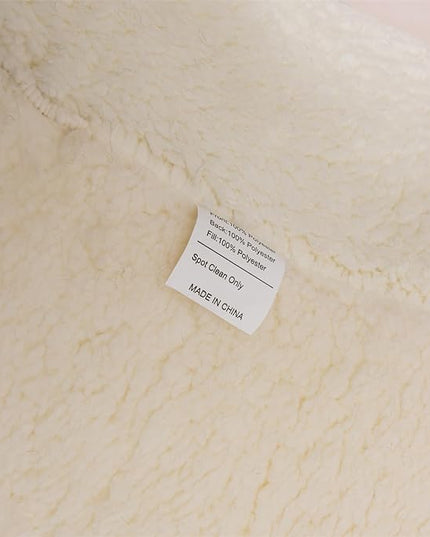 A Nice Night Sherpa Fleece Flannel Reading Pillow Bed Wedge Children Backrest with Arms Back Support for Sitting Up in Bed/Couch,White - LeafyLoom