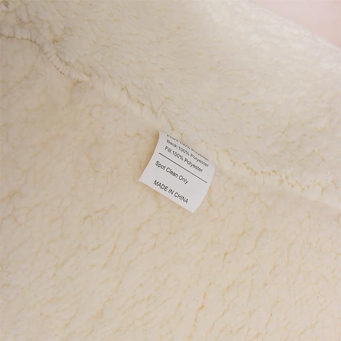 A Nice Night Sherpa Fleece Flannel Reading Pillow Bed Wedge Children Backrest with Arms Back Support for Sitting Up in Bed/Couch,White - LeafyLoom