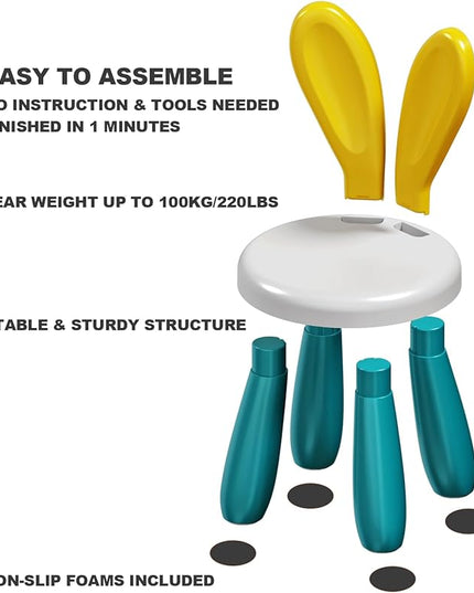 Small Plastic Chairs for Toddlers 2-3, Durable and Lightweight Kids Chairs, 10.5" Lx10.5 Wx16.9 H, Indoor or Outdoor Use for Boys & Girls 2-3 - LeafyLoom