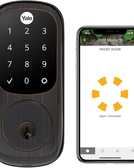Yale Assure Lock, Oil Rubbed Bronze Wi-Fi Connected Smart Lock with Back-Up Key and Digital Touchscreen Keypad for Combination Input, ‎YRD226-CBA-0BP Yale
