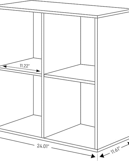 PACHIRA E-Commerce Wooden Storage Cubes Bookcase, Unit Shelf, Closet Cabinet, Organizer Rack in Living Room, Bedroom, Study, 4 Cube, OAK GREY - LeafyLoom